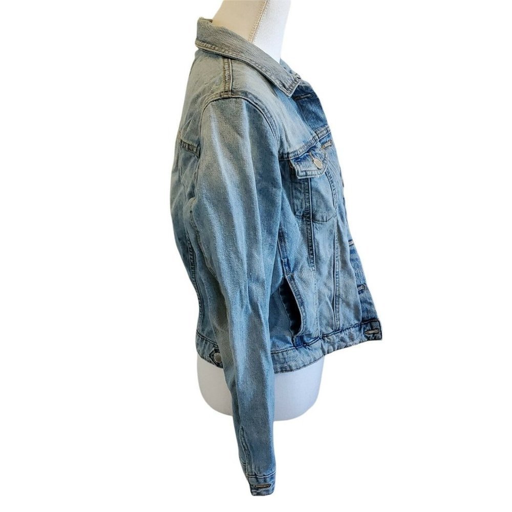 Zara TRF Womens Denim Jacket Blue Size Small Medium Jean Jacket - Picture 6 of 11